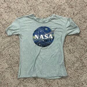 kids NASA small t-shirt in teal.